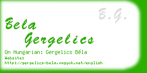 bela gergelics business card